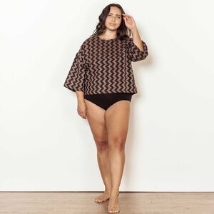 Ace&Jig Play top in Black Herringbone, size XS